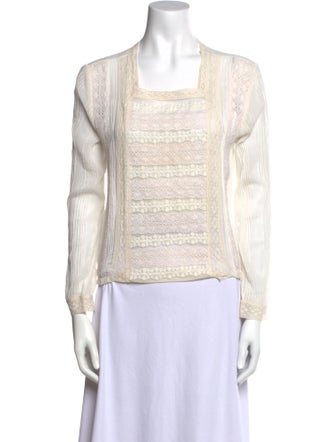 Candela Lace Pattern Square Neckline Top