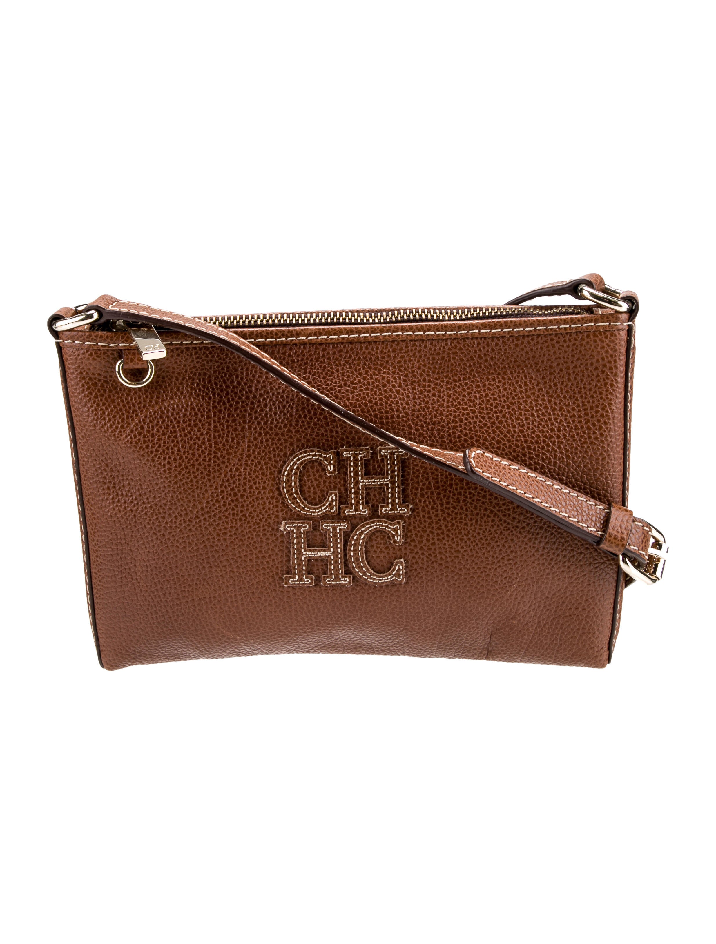 Carolina Herrera leather adjustable shoulder strap crossbody bag
