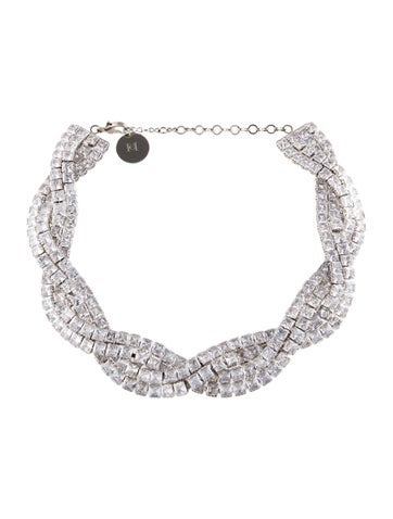 Carolina Herrera Chain Braided Crystal Necklace