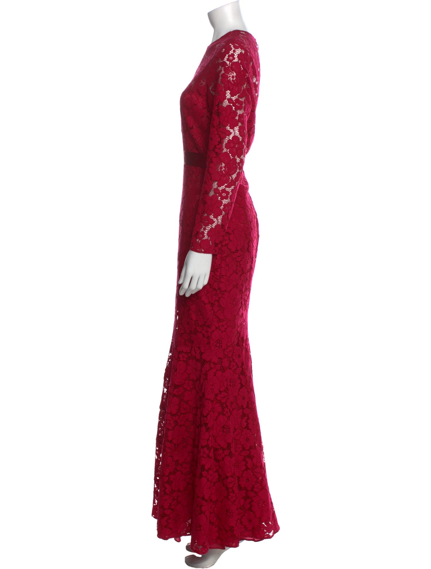 CH Carolina Herrera Lace Pattern Long Dress