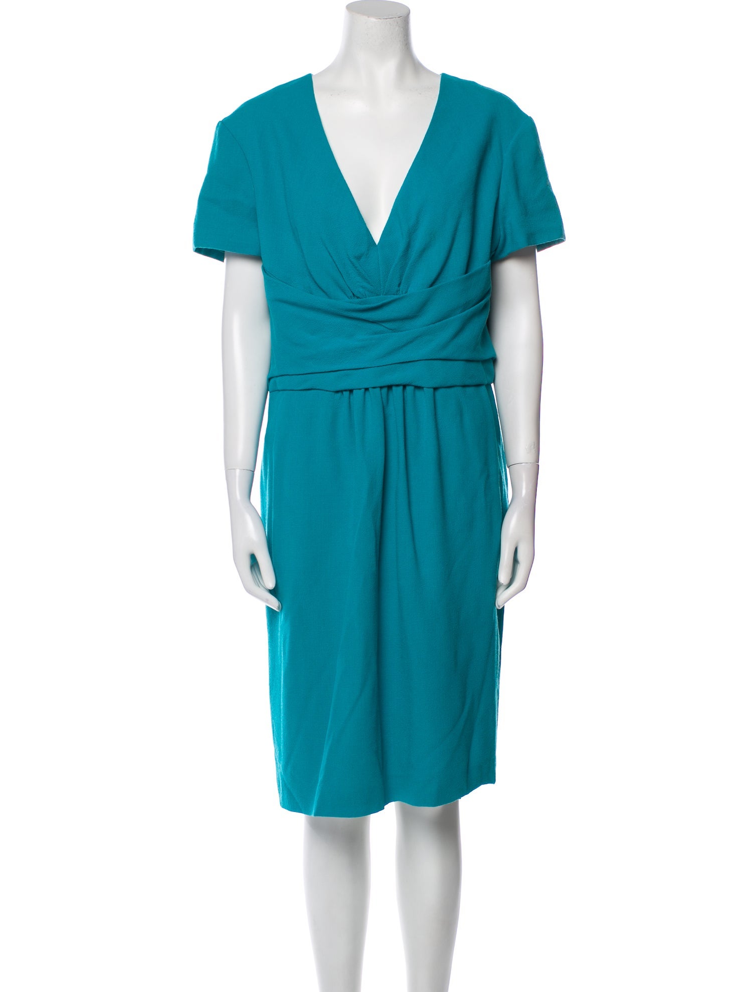 Carolina Herrera Cowl Neck Midi Length Dress