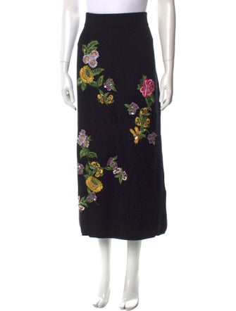 Carolina Herrera Floral Print Midi Length Skirt