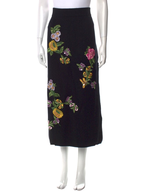 Carolina Herrera Floral Print Midi Length Skirt