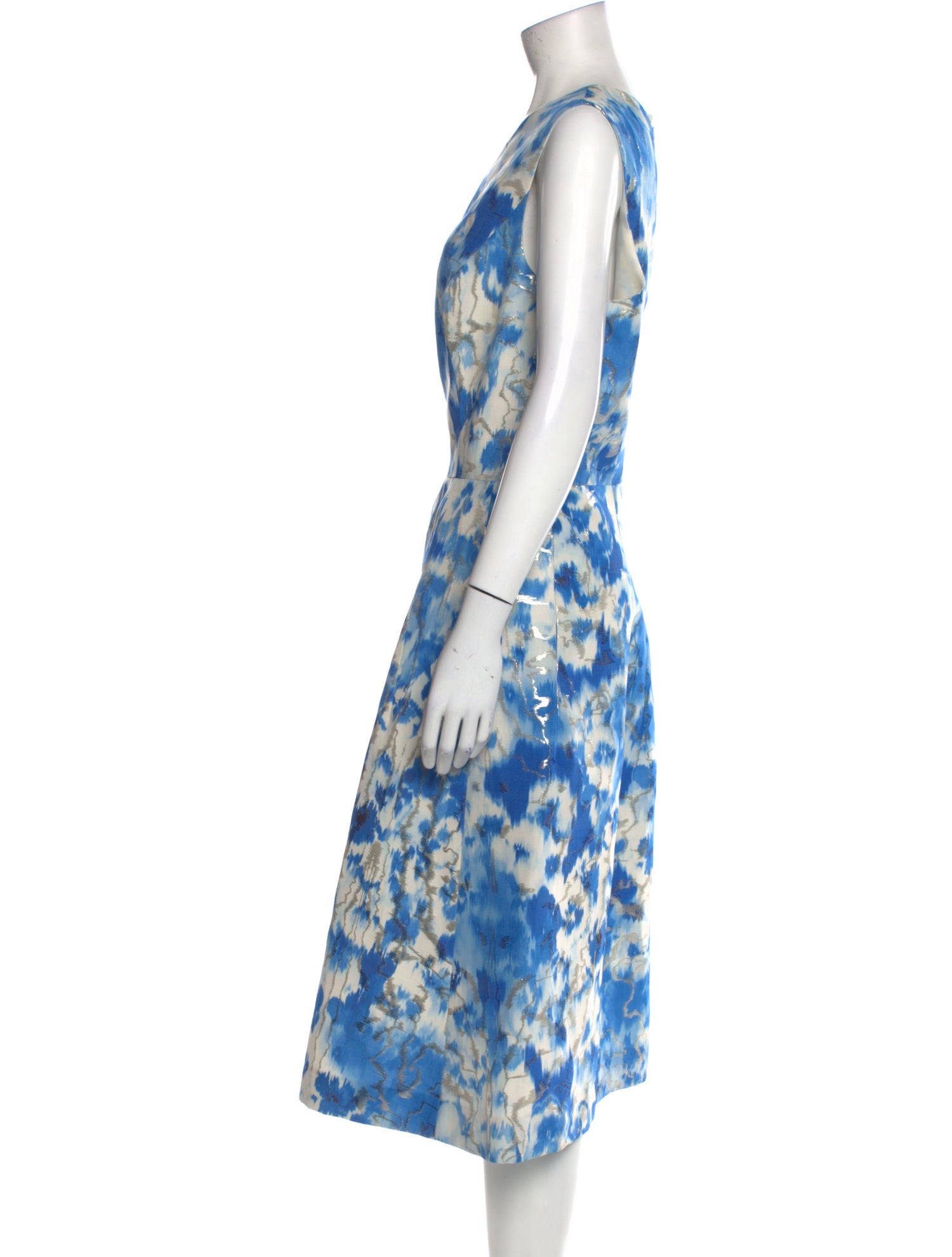 Carolina Herrera Floral Print Midi Length Dress