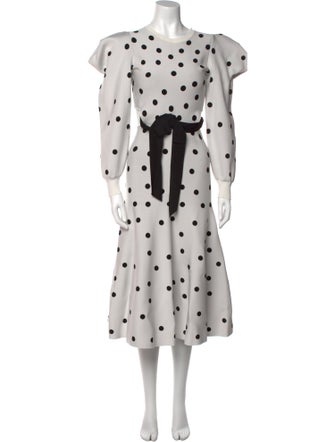 Carolina Herrera Polka Dot Print Long Dress