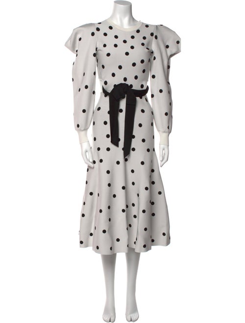 Carolina Herrera Polka Dot Print Long Dress