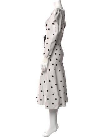Carolina Herrera Polka Dot Print Long Dress