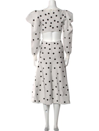 Carolina Herrera Polka Dot Print Long Dress