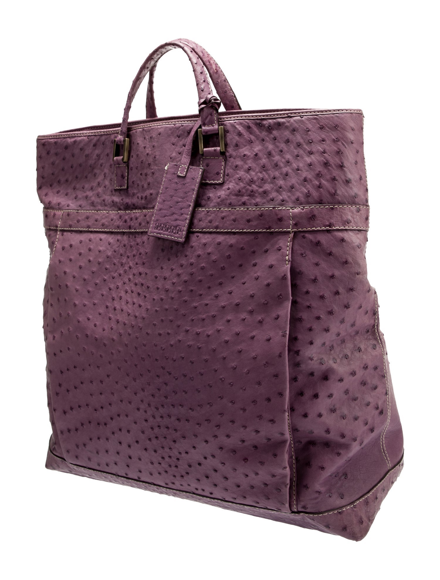 Carolina Herrera Ostrich Tote Bag