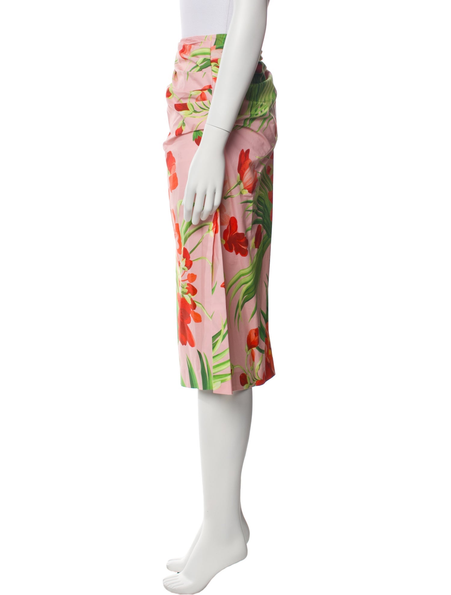 Carolina Herrera Floral Print Knee-Length Skirt w/ Tags