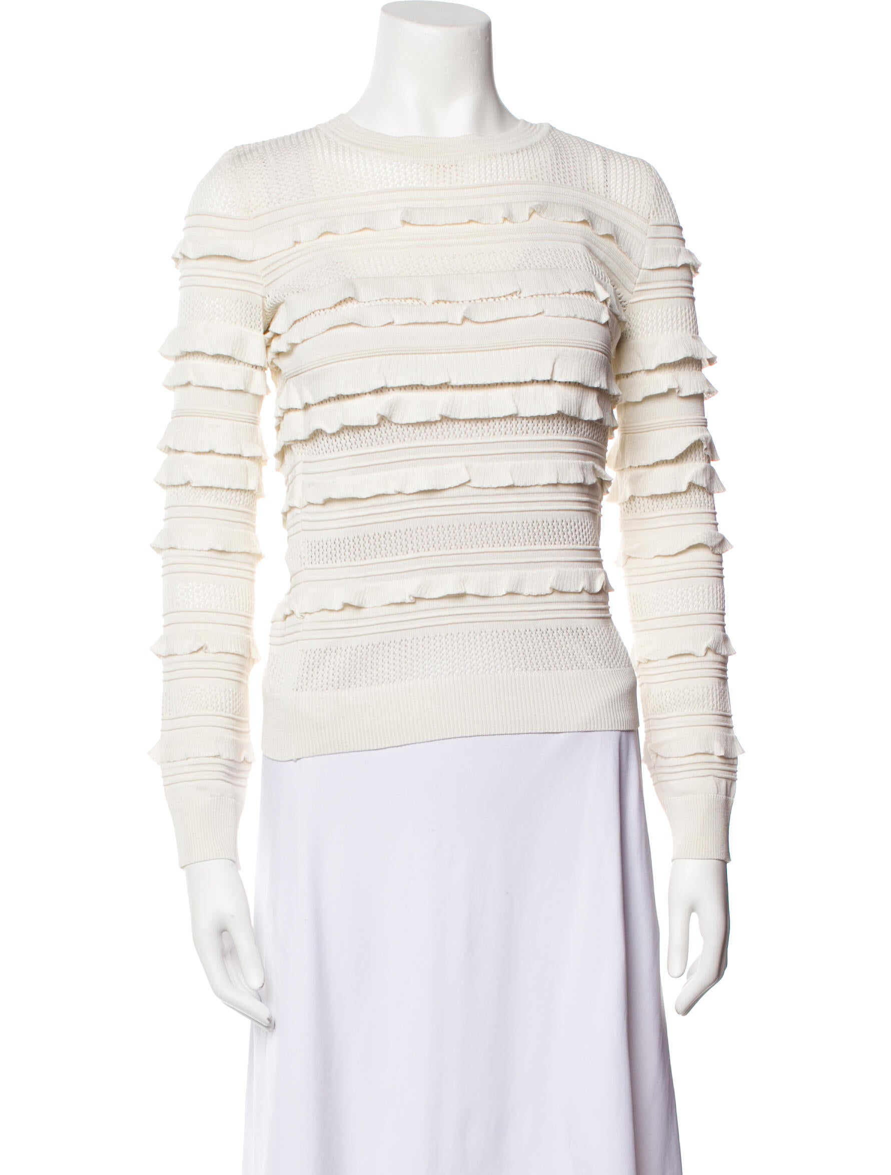 Carolina Herrera Striped Crew Neck Sweater w/ Tags