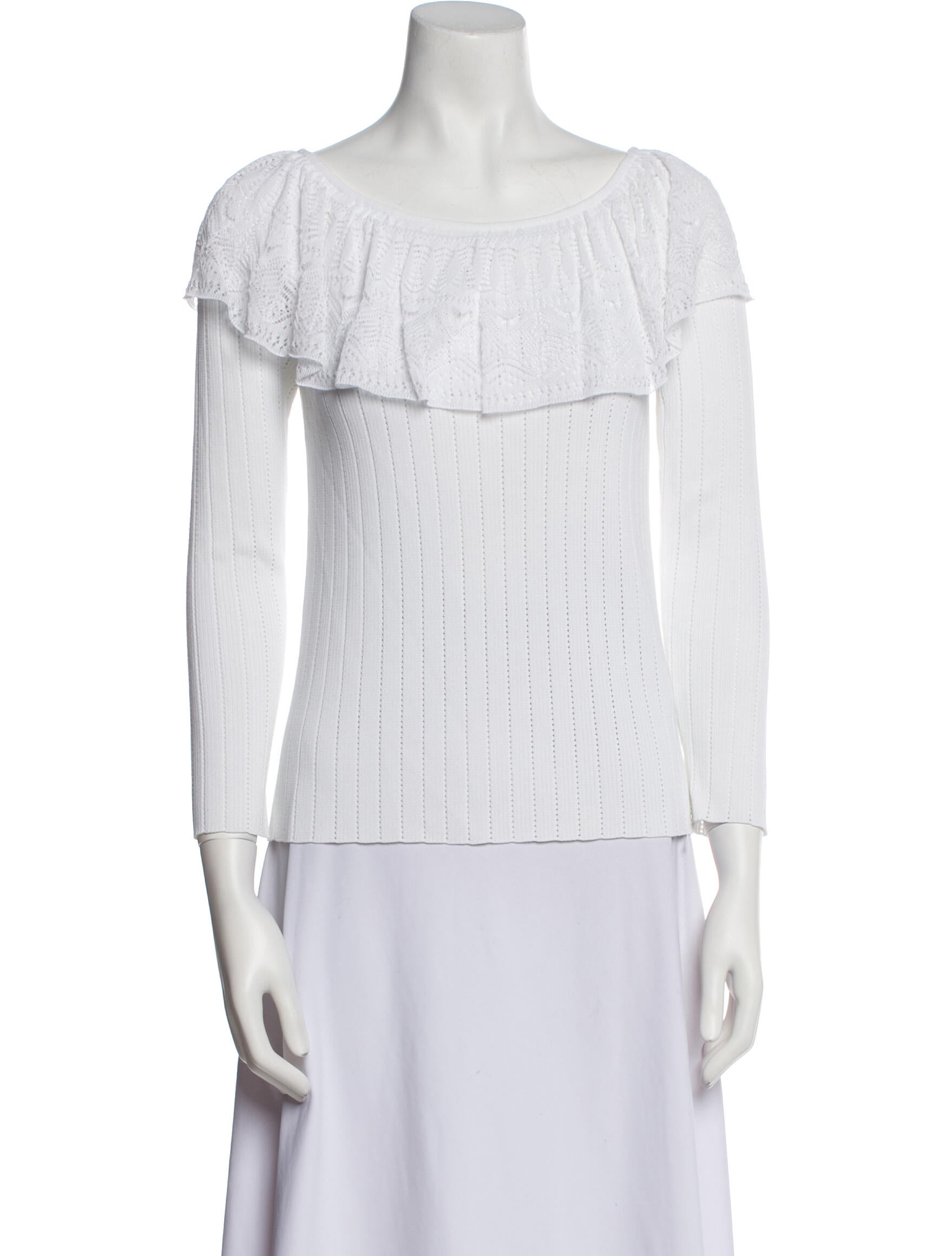 Carolina Herrera Scoop Neck Three-Quarter Sleeve Blouse