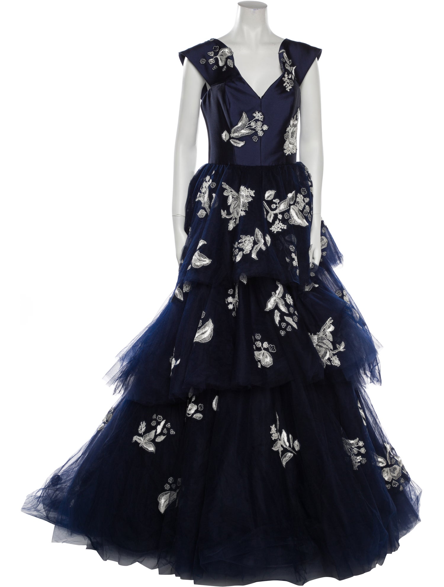 Carolina Herrera Floral Print Long Dress