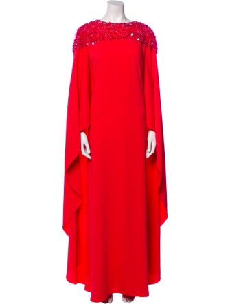 Carolina Herrera Bateau Neckline Long Dress