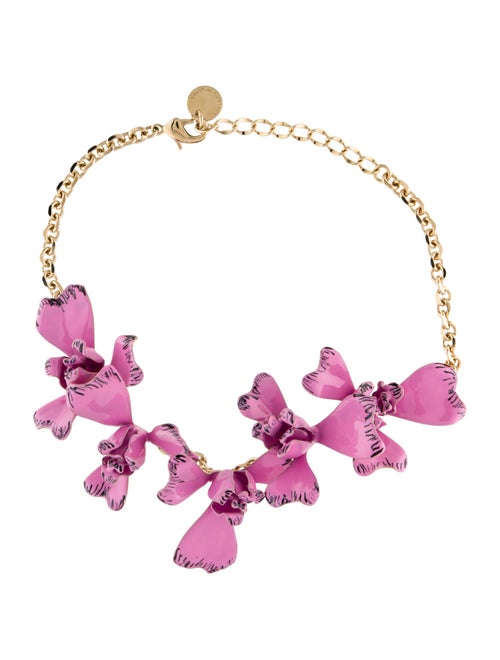 Carolina Herrera Enamel Flower Necklace