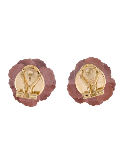 Carolina Herrera Faux Pearl & Enamel Flower Stud Earrings