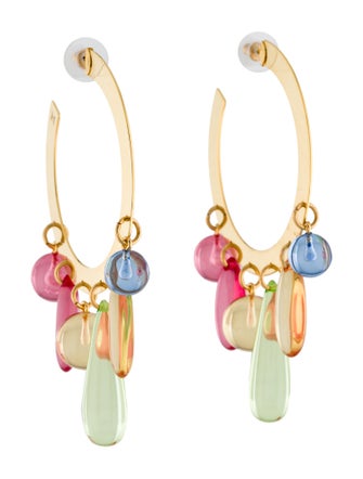 Carolina Herrera Beaded Hoop Earrings