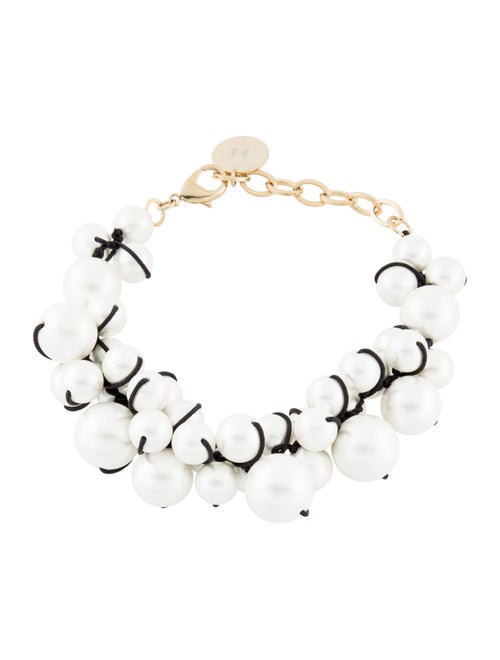 Carolina Herrera Faux Pearl & Cord Contessa Cluster Collar Necklace