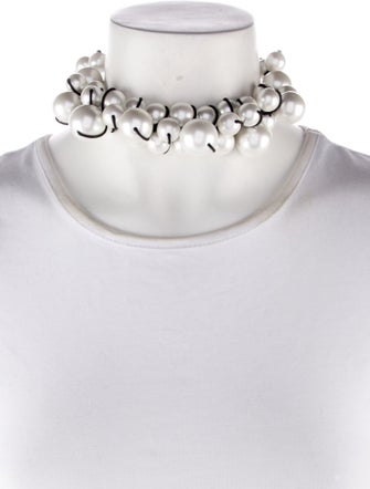 Carolina Herrera Faux Pearl & Cord Contessa Cluster Collar Necklace