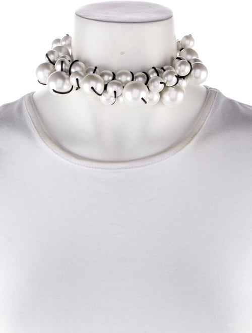 Carolina Herrera Faux Pearl & Cord Contessa Cluster Collar Necklace