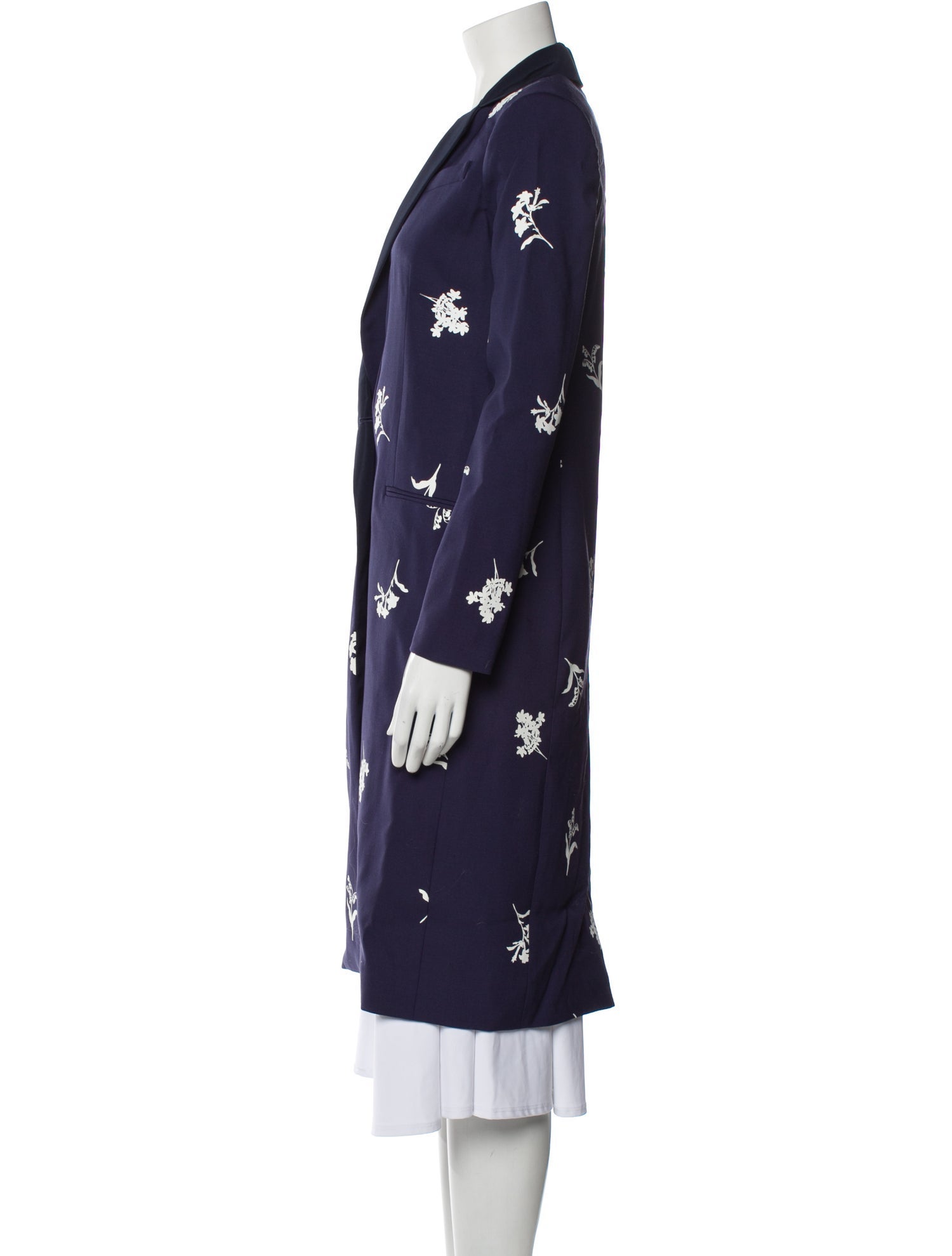 Carolina Herrera Virgin Wool Floral Print Coat
