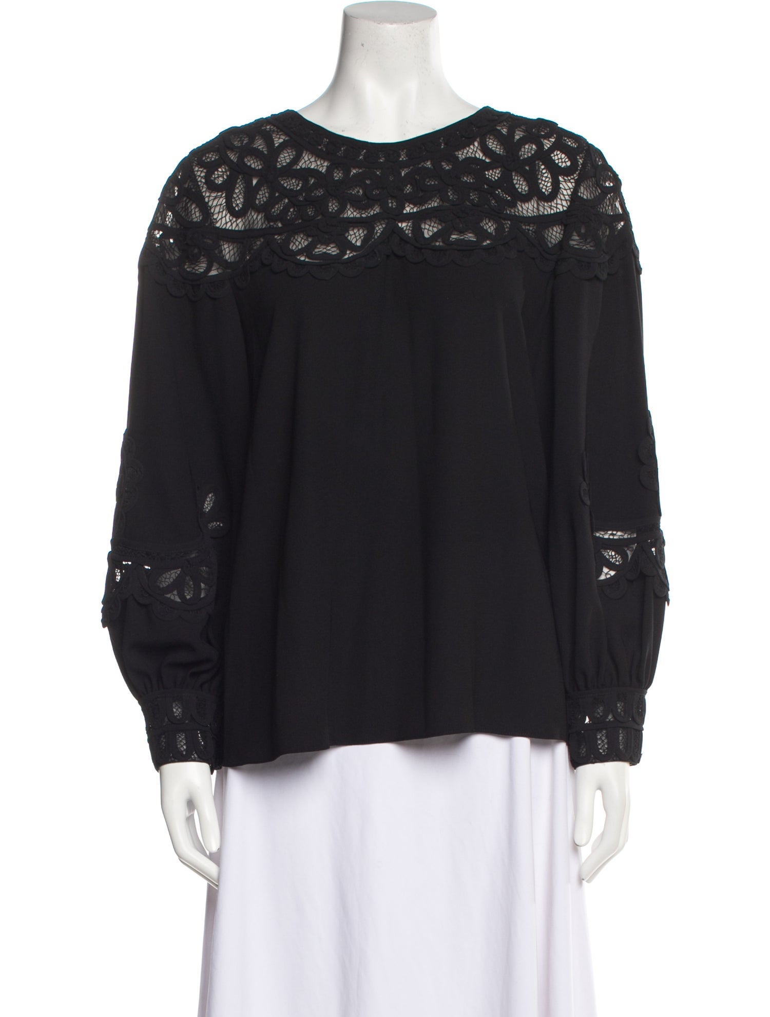 Carolina Herrera Mesh Bateau Neckline Blouse w/ Tags