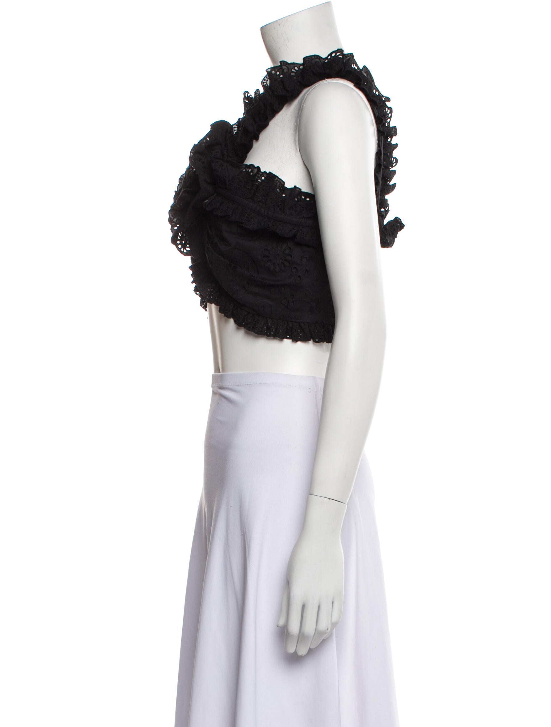 Carolina Herrera V-Neck Sleeveless Crop Top w/ Tags