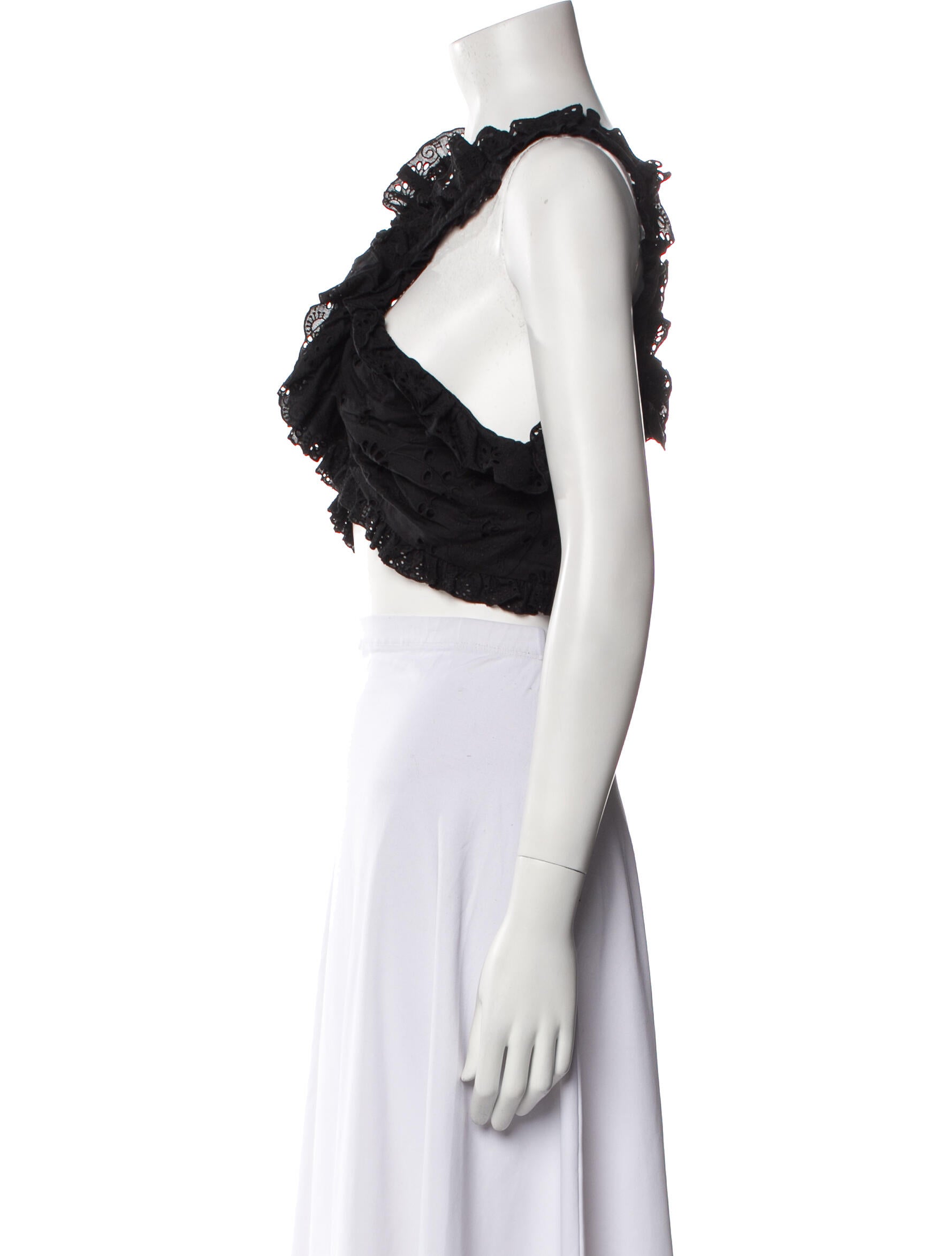 Carolina Herrera V-Neck Sleeveless Crop Top w/ Tags