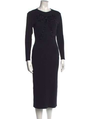 Carolina Herrera Dresses Virgin Wool Midi Length Dress L