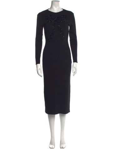 Carolina Herrera Dresses Virgin Wool Midi Length Dress XS