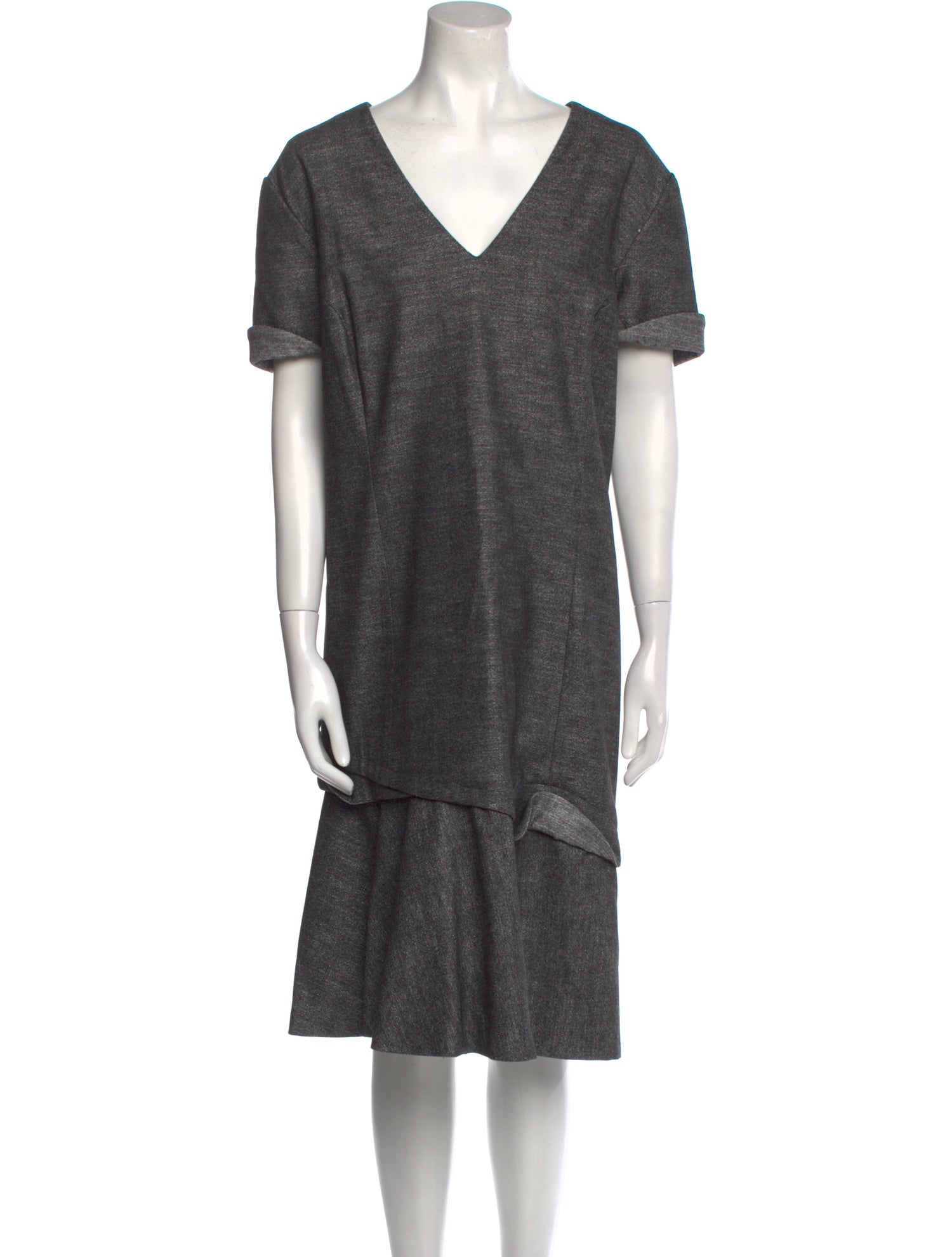 Carolina Herrera V-Neck Midi Length Dress