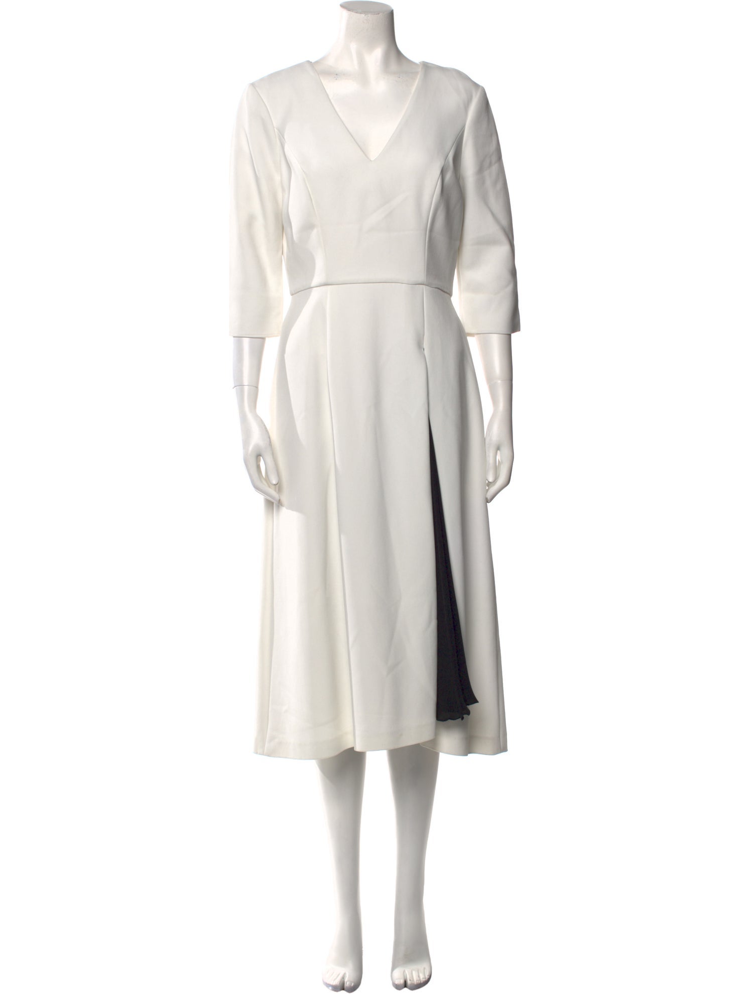 Carolina Herrera V-Neck Midi Length Dress