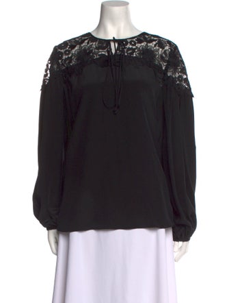 Carolina Herrera Silk Tie Neck Blouse