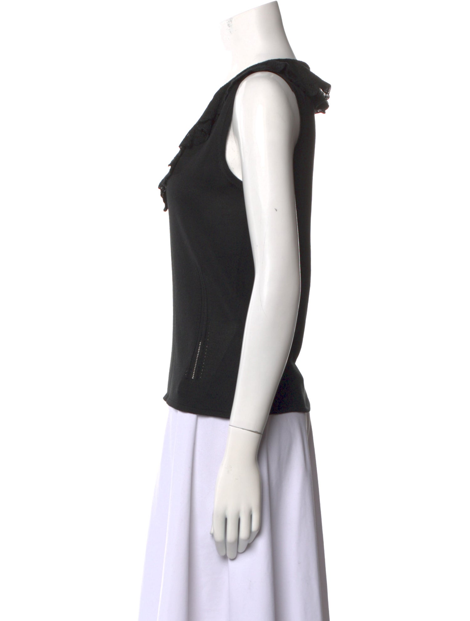 Carolina Herrera Silk V-Neck Top