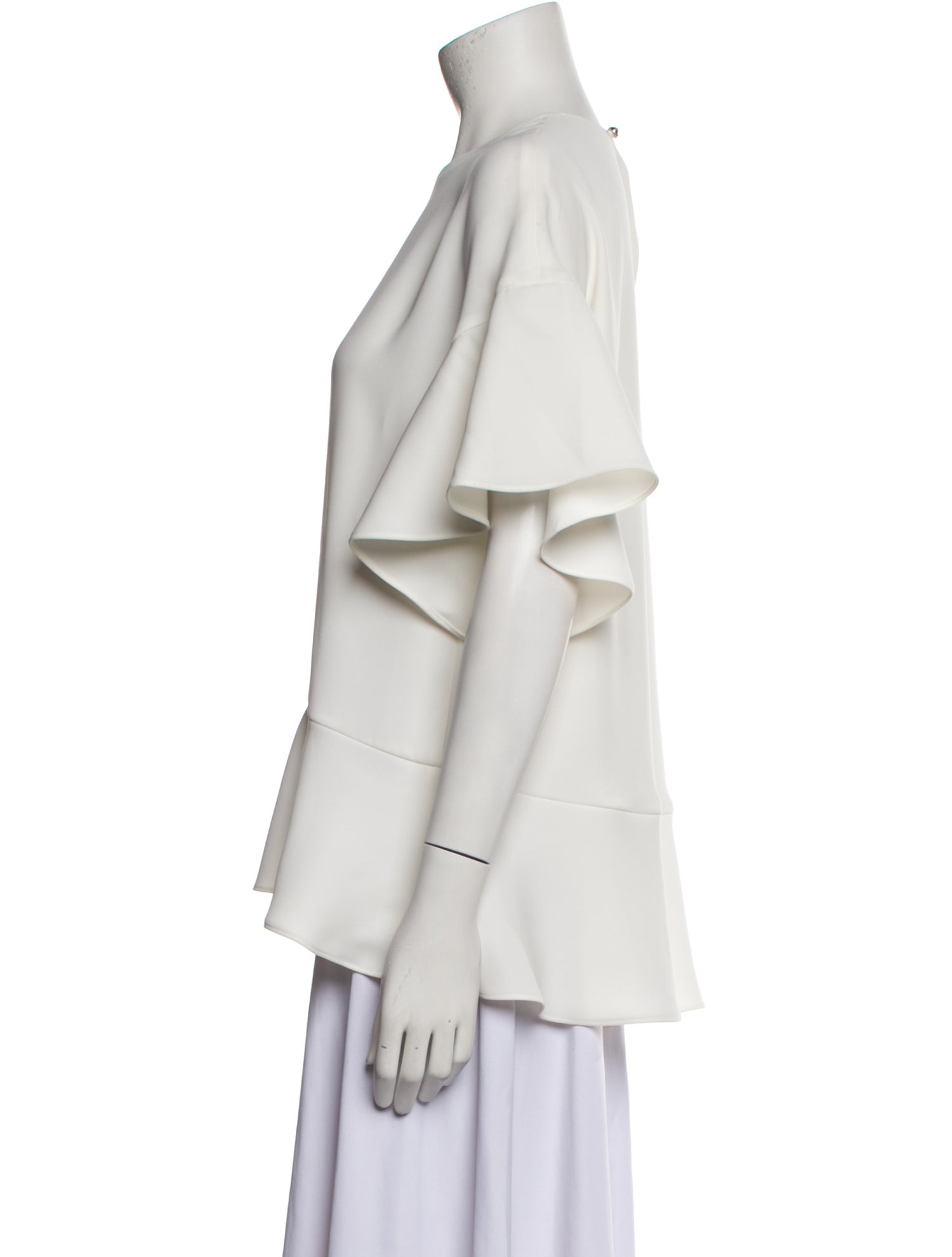 Carolina Herrera Bateau Neckline Short Sleeve Blouse