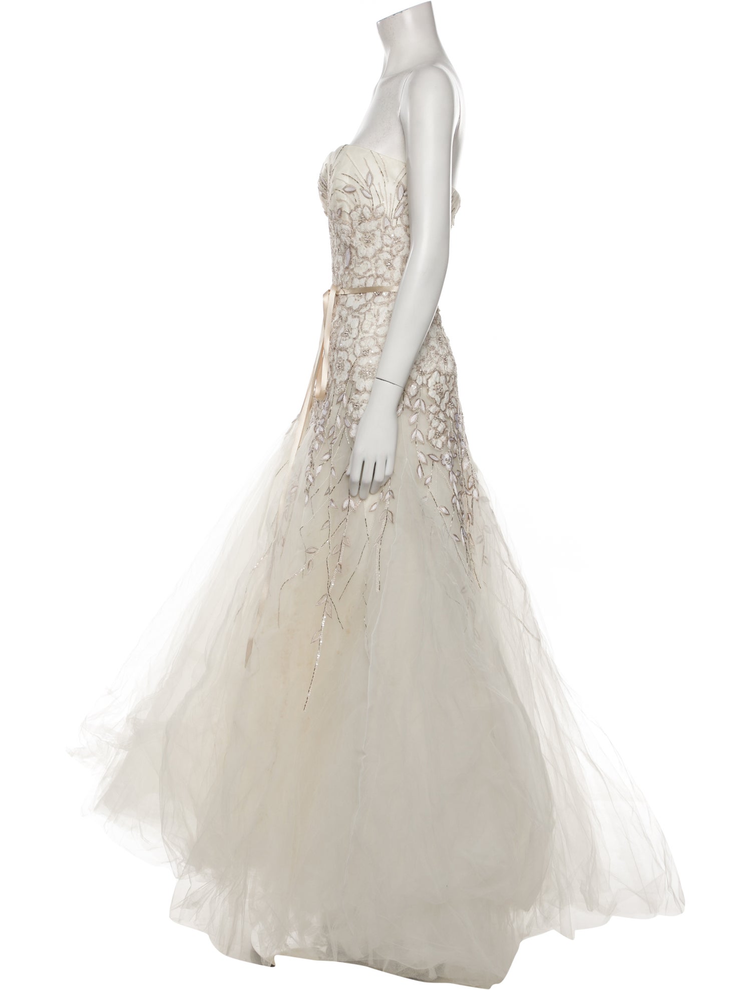 Carolina Herrera Lace Pattern Long Dress