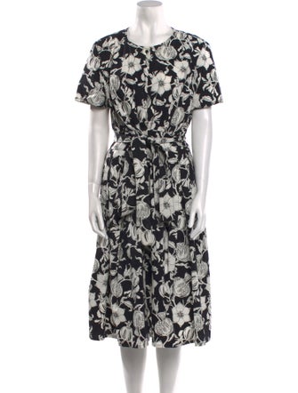 Carolina Herrera Floral Print Midi Length Dress
