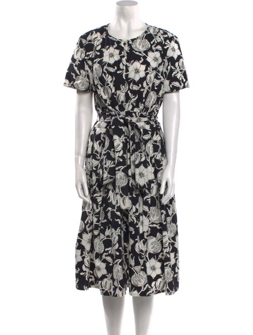 Carolina Herrera Floral Print Midi Length Dress
