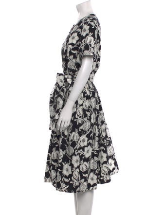 Carolina Herrera Floral Print Midi Length Dress