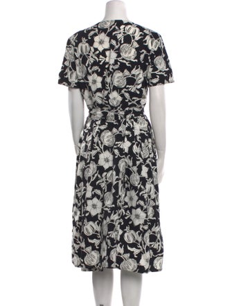 Carolina Herrera Floral Print Midi Length Dress