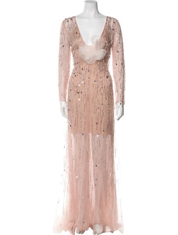 Carolina Herrera Dresses Lace Pattern Long Dress US 6 | M