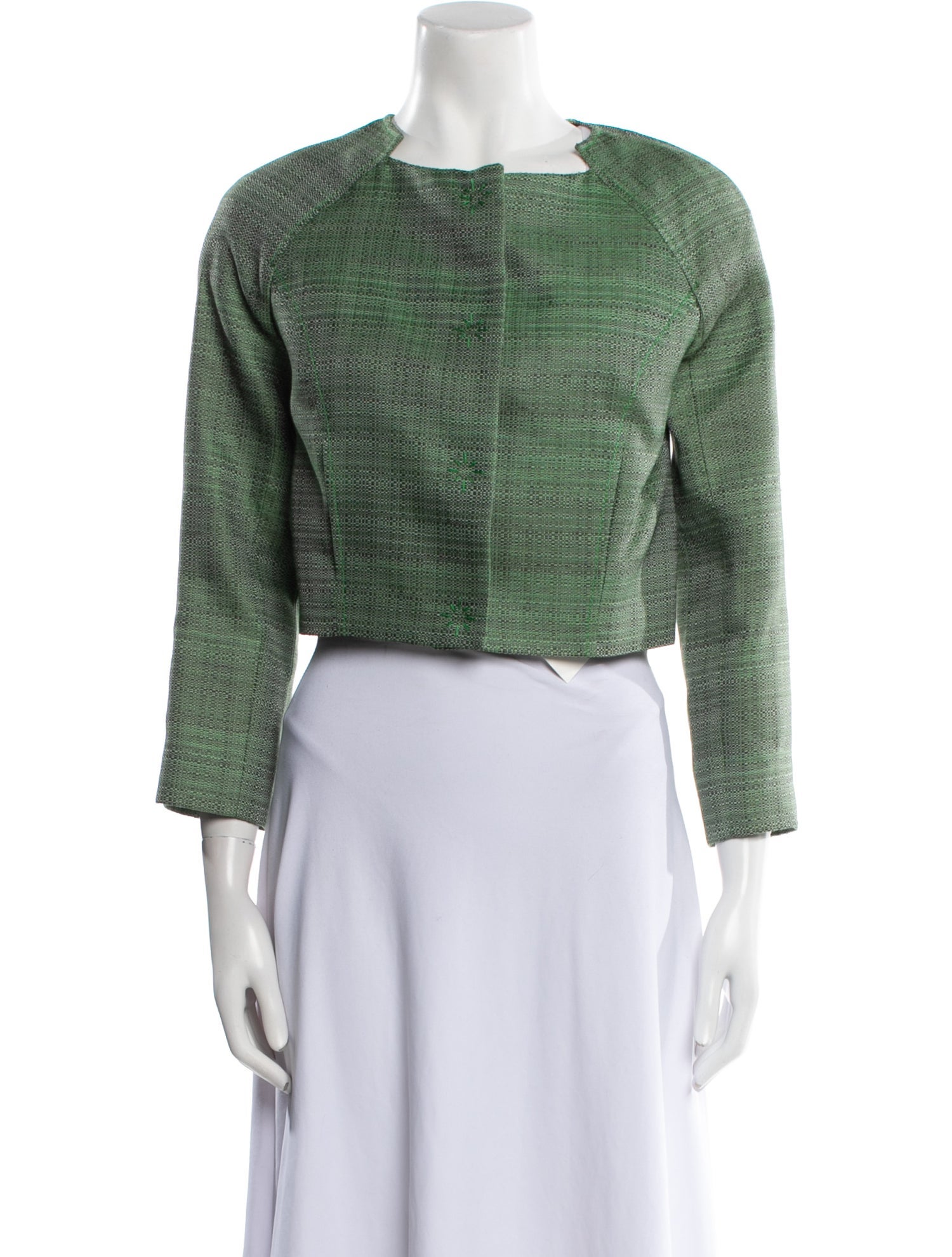 Carolina Herrera Tweed Pattern Evening Jacket