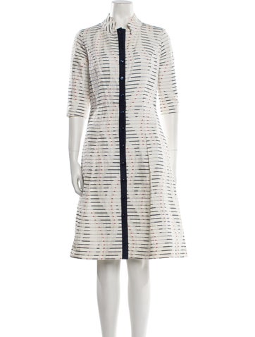 Carolina Herrera Dresses Striped Knee-Length Dress US 4 | S