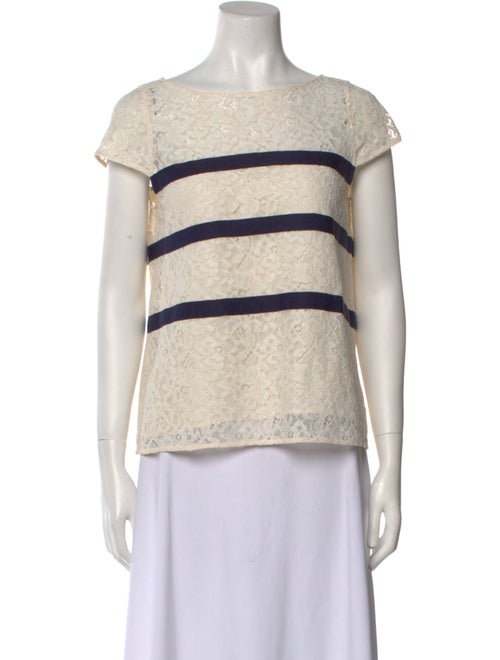 Carolina Herrera Bateau Neckline Short Sleeve Top