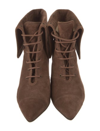 CH Carolina Herrera Suede Lace-Up Boots