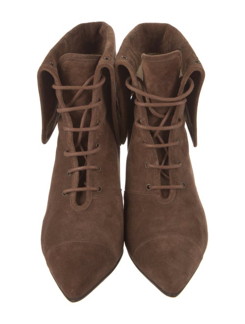 CH Carolina Herrera Suede Lace-Up Boots