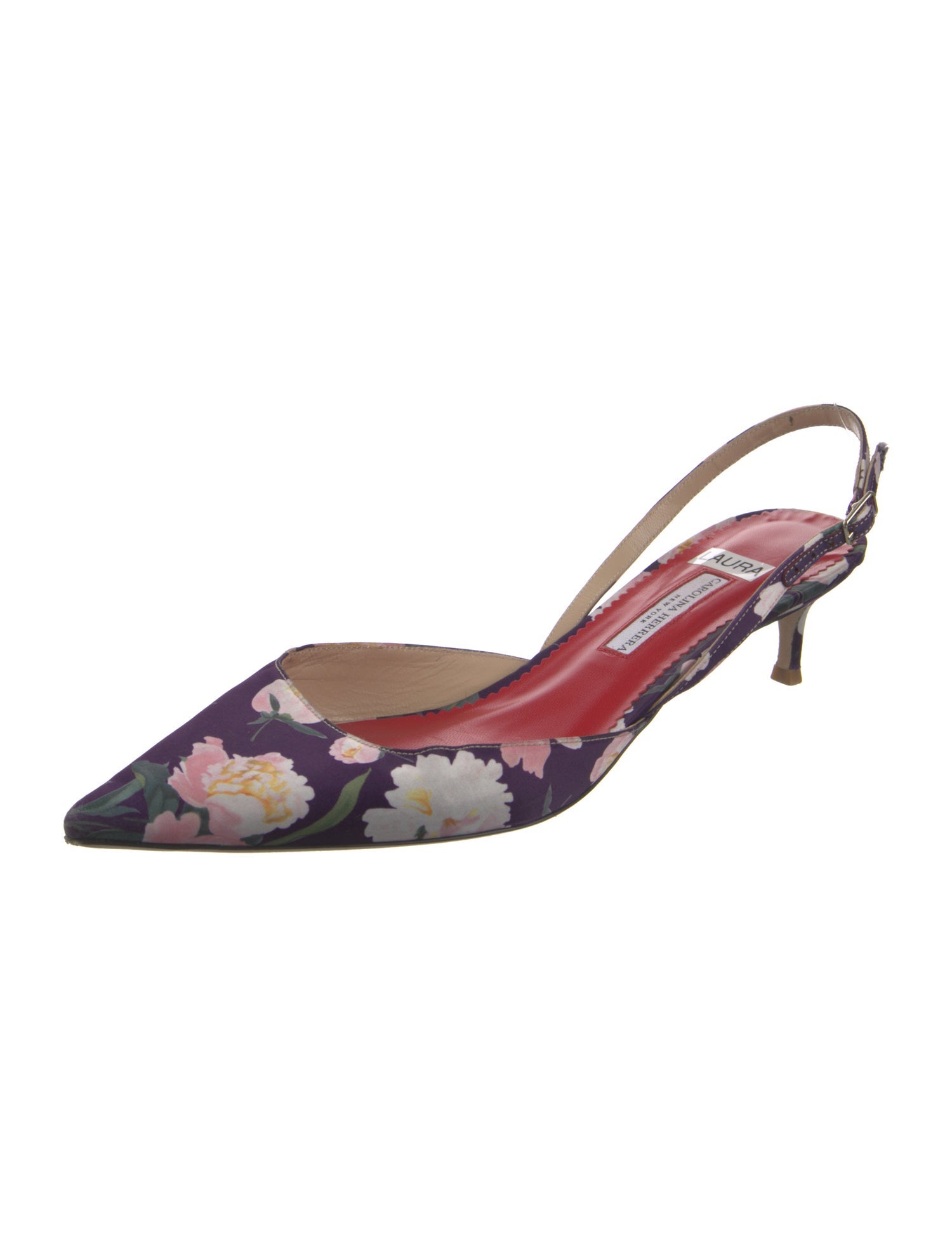 Carolina Herrera Floral Print Slingback Pumps