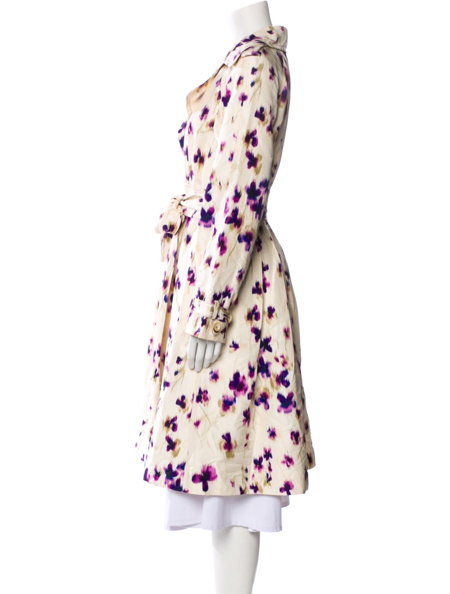 Carolina Herrera Silk Printed Trench Coat