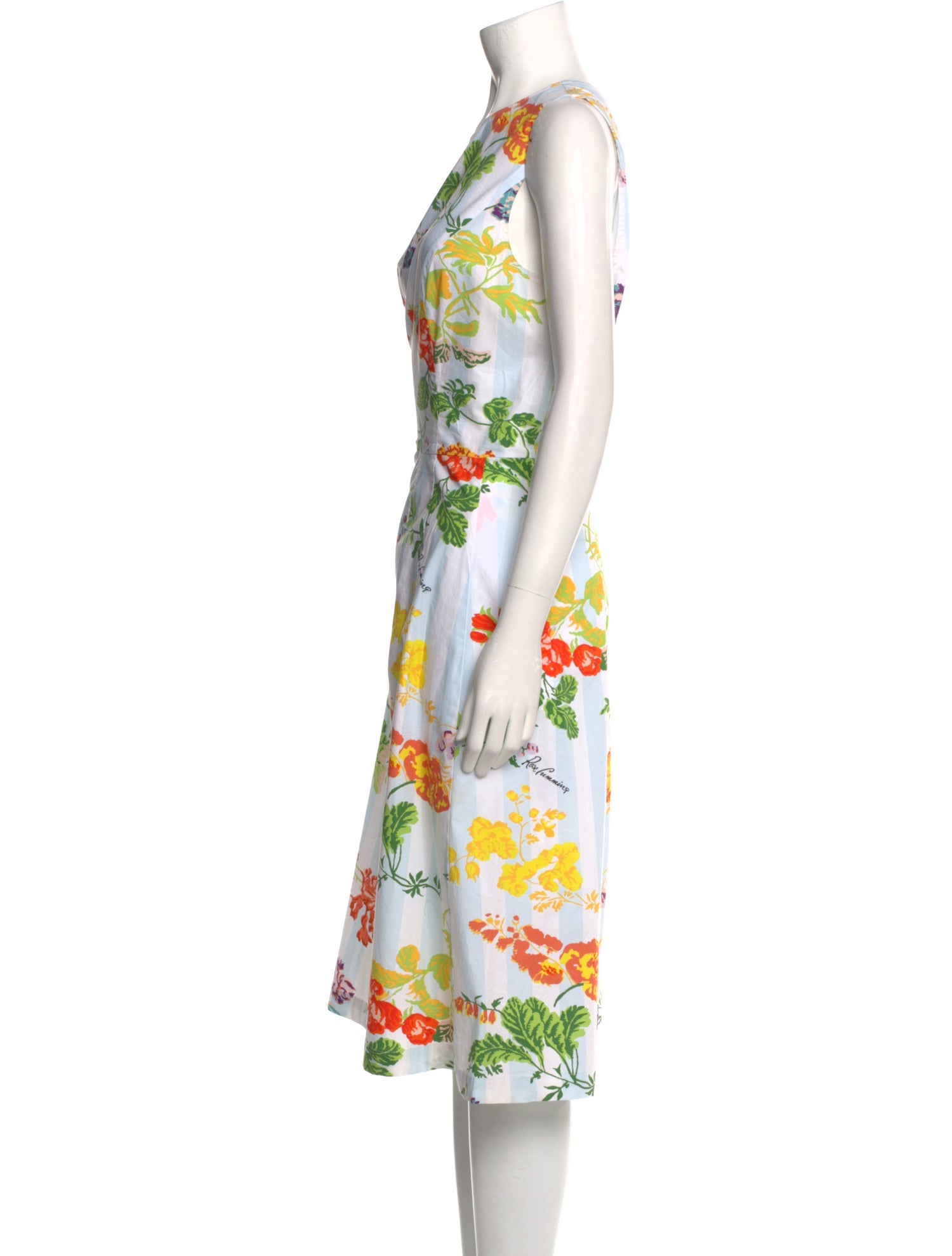 Carolina Herrera Floral Print Midi Length Dress