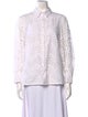 Carolina Herrera Lace Pattern Long Sleeve Button-Up Top